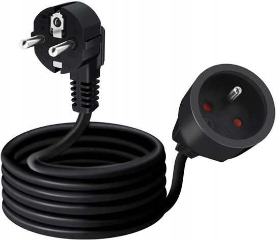 Picture of Przeduacz sieciowy Wtyk - Gniazdo 10m czarny