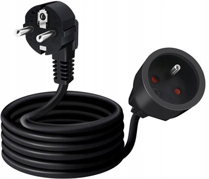 Picture of Przeduacz sieciowy Wtyk - Gniazdo 3m czarny