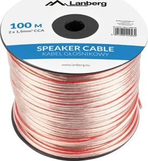 Изображение Przewód Lanberg gonikowy 2x1.5mm2 100m przezroczysty