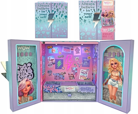 Изображение Pudeko Szkatuka Na Biuteri Zegarki Naszyjniki Piercionki + wiato Led / Wow00115