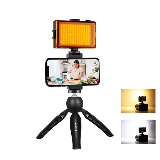 Picture of Puller Live broadcast kit Puluz tripod mount + LED lamp + phone clamp
