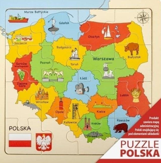 Picture of Puzzle Mapa drewniane 25x25cm