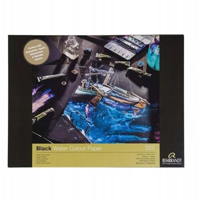 Attēls no Rembrandt Watercolour paper black | 30 x 40 cm, 360 g, 10 sheets