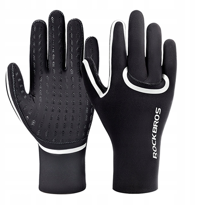 Изображение Rkawiczki rowerowe Rockbros pene, wodoodporne, rozmiar: XXL - czarne
