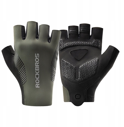 Изображение Rkawiczki rowerowe Rockbros wiosna/lato/jesie, krótkie palce, rozmiar: M - zielone