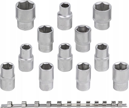 Attēls no Rockforce Zestaw nasadek 12el. 1/2" (6-ktnych) (10-19,22,24mm) na listwie