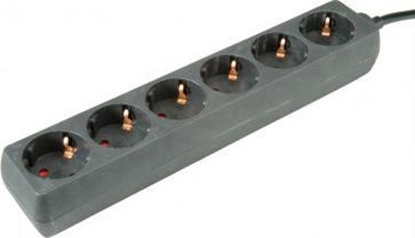 Изображение Pagarinātājs 6-vietas, melns, 1.5m, Roline