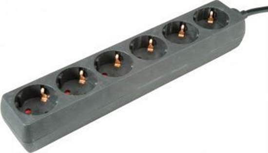 Изображение Pagarinātājs 6-vietas, melns, 1.5m, Roline