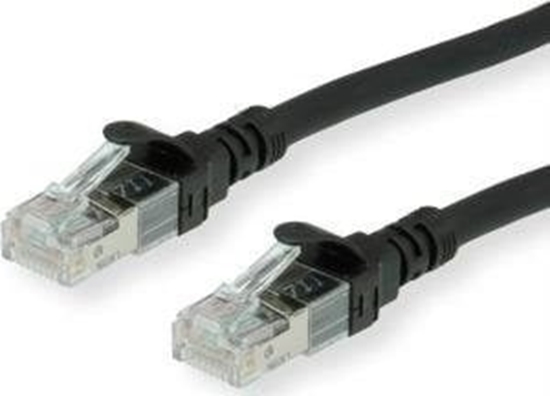 Изображение Roline ROLINE - Patch- Cable - RJ- 45 (M) to RJ- 45 (M) - 30 cm - SFTP, PiMF - CAT 6 - halogen free, shaped, stranded - black (21.15.2956)