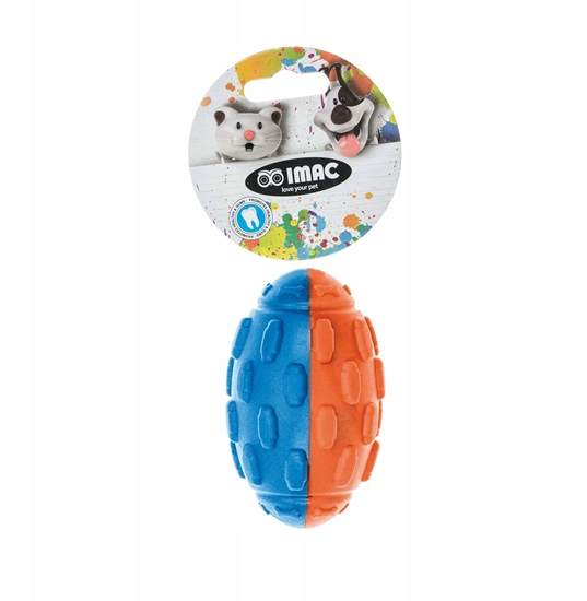 Изображение Rugby piankowe, zabawka, dla psa, 11,5x6,5 cm, z piszczak