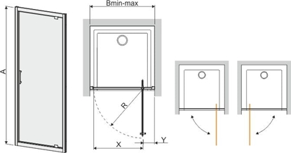 Изображение Sanplast Drzwi skrzydowe DJ/TX5b 90cm (600-271-1050-38-371)