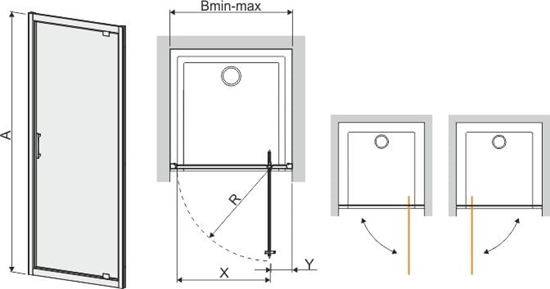 Изображение Sanplast Drzwi skrzydowe DJ/TX5b 90cm (600-271-1050-38-371)