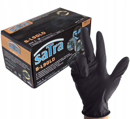 Picture of SATRA NITRILE GLOVES BLACK size L 100pcs.