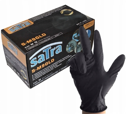 Изображение SATRA RKAWICE NITRYLOWE CZARNE roz. M  100szt.