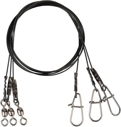 Attēls no Savage Gear Black7 Trace 20cm 0.35mm 7kg Swivel/Needle Snap 3szt. (54862)