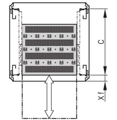 Attēls no SCHROFF Varistar 19'' Póka, teleskopowa, 30 kg, RAL 7035, skrócona, 600W 700D