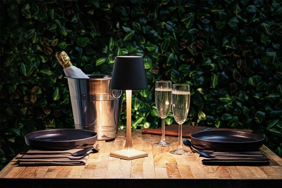 Picture of Securit® LED bordlampe ROMA, ledningsfri og genopladelig, gylden/sort