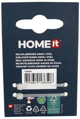 Picture of Selvklæbende krog - enkelt - Børstet Krom