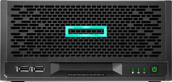 Picture of Serwer HP HPE PL MicroServer g10 Plus v2 G6405 (4.1/2C/4M/2600) 16G VROC 4LFF NHP 4x1Gb Ultra Micro Tower