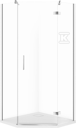 Attēls no SET C516 KABINA PICIOKTNA CITY PRAWA CHROM 80X80X195+TAKO SLIM WIR