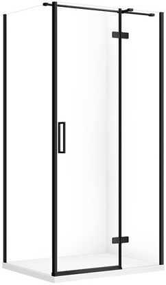 Attēls no SET C570 KABINA CITY PRAWA CZARNA 100X80X195+TAKO SLIM BIAY MAT WIR