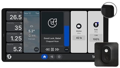 Attēls no Shelly Podwójny panel sterowania Wall Display X2 WiFi/BLU (czarny) + BLU H&T