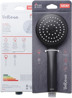 Picture of Shower head Verona O10cm 1 mode black 8411801226292