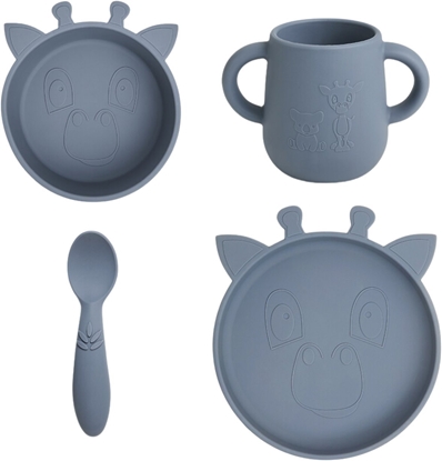 Attēls no Silicone Food Set 4-Piece Lykke Giraffe - Bearing Sea