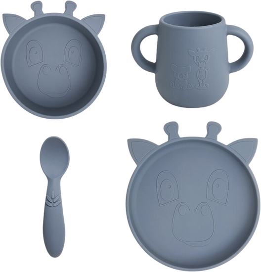 Picture of Silicone Food Set 4-Piece Lykke Giraffe - Bearing Sea