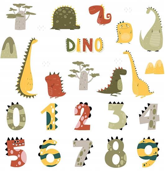 Picture of SIPO-WS63049 NAKLEJKI NA CIAN CYFRY     DINO