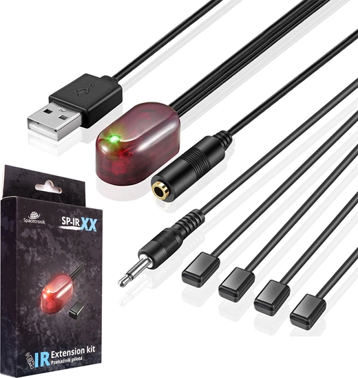 Изображение System przekazu sygnau AV Spacetronik IR Extender przekanik pilota szafkowy SP-IR04