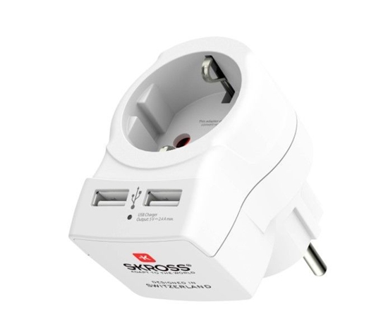 Picture of Skross In-line socket + USB White