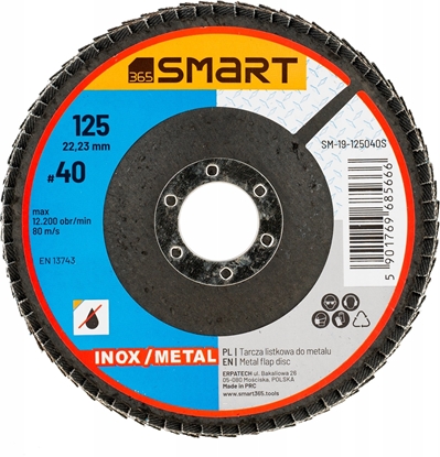 Изображение Smart tarcza listkowa inox/ metal 125mm gr 40 smart