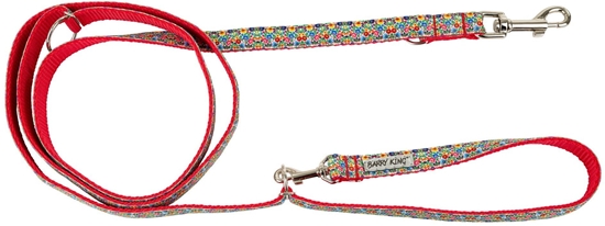 Picture of Smycz dla psa, wzr folk, regulowana, tama, 25MM/220CM czerwona