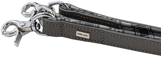 Изображение Smycz skrzana, 20 mm x 200 cm, siwy-kratka