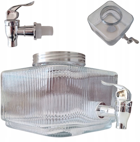 Изображение SÓJ SZKLANY 3l DO NAPOJÓW Z KRANIKIEM PASKI DO LODÓWKI