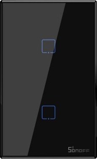 Picture of Sonoff T3US2C - 2-gang Wi-Fi Smart Wall Switch US - Black