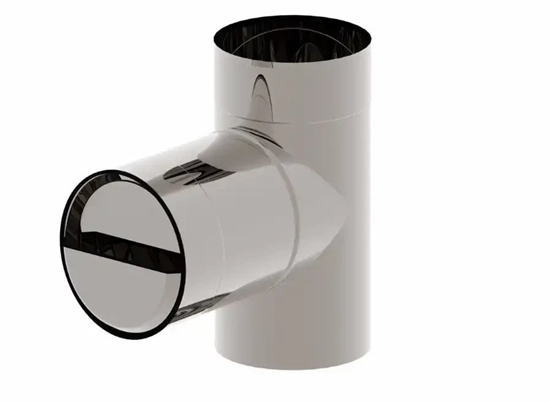 Picture of SpiroFlex Trójnik TURBO dwucienny 60/100 z deklem nierdzewny