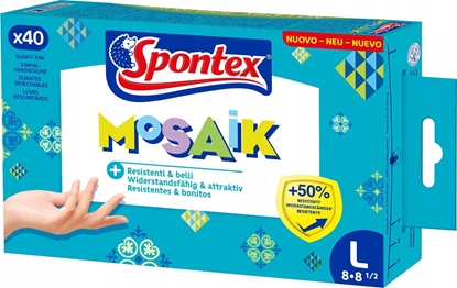 Picture of Spontex Spontex Einmalhandschuhe Mosaik 40er Pack Gr. 8