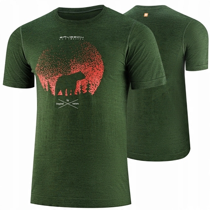 Picture of SS1265M Koszulka mska z krótkim rkawem OUTDOOR WOOL PRO ciemnozielony M - NIEDZWIED 4