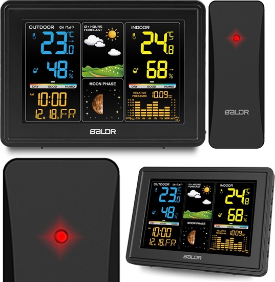 Picture of Stacja pogodowa Berdsen Stacja pogodowa z wywietlaczem BD-907 czarna