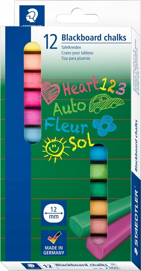 Picture of Staedtler STAEDTLER Wandtafelkreide farbig 12St Etui