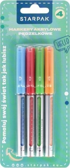 Picture of Starpak MARKER AKRYL PEDZEL 4KOL B/C 12/144