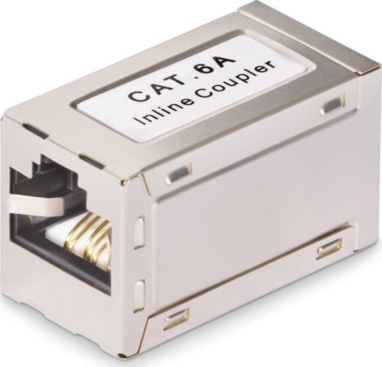 Изображение StarTech Shielded RJ45 Coupler, Inline Cat6a Coupler, RJ-45 to network connector, shielded, passive, silver
