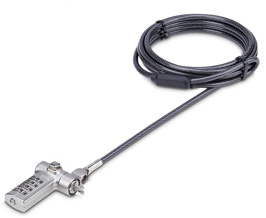Изображение StarTech.com 25-Pack Laptop Lock, Compatible w/Noble Wedge/Nano/K-Slot - Sicherheitskabelschloss - Silber, Schwarz - 2 m - TAA-konform (Packung mit 25)