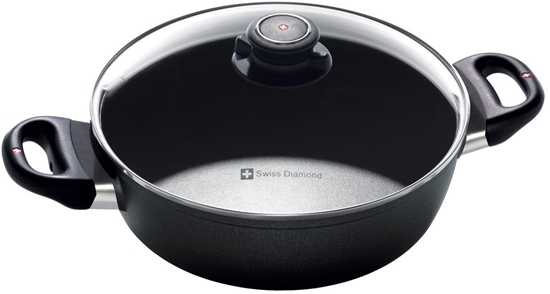 Изображение Swiss Diamond gryde m/låg 24 cm, induktion Sort