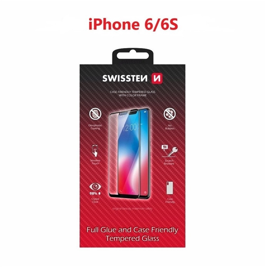 Picture of Swissten Full Face Tempered Glass Apple iPhone 6 / 6S Black