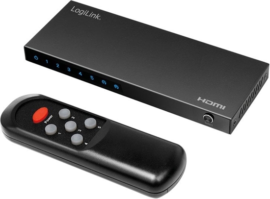 Изображение Logilink Switch HDMI 5x1-Port, 4K/60Hz, HDCP, HDR, CEC, RC