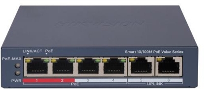 Picture of SWITCH POE DS-3E1106P-EI/M 4-PORTOWY Hikvision