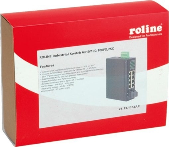 Picture of Roline Industrial Switch, 6x RJ-45, 2x SC, unmanaged